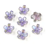 Transparent Electroplate Glass Bead Caps