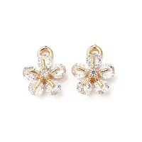 Brass Micro Pave Cubic Zirconia Pendants