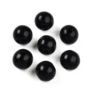 Painted Natural Wood Beads