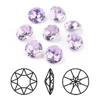 Pointed Back & Back Plated Glass Rhinestone Cabochons