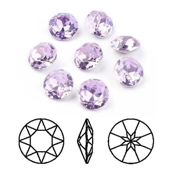 Pointed Back & Back Plated Glass Rhinestone Cabochons