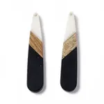 Opaque Resin & Walnut Wood Big Pendants