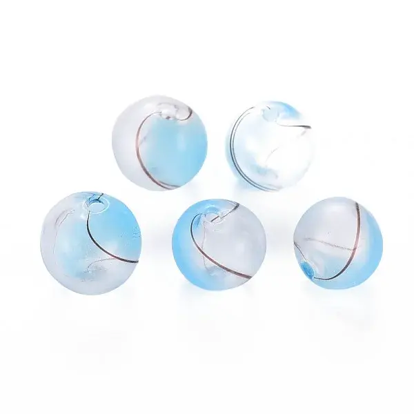 Transparent Handmade Blown Glass Globe Beads