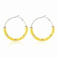 Bohemia Style Colorful Clay Beads Hoop Earrings