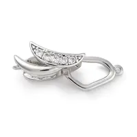 Brass Micro Pave Clear Cubic Zirconia Fold Over Clasps