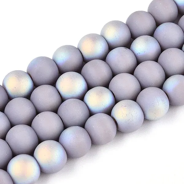 Frosted Opaque Glass Beads Strands