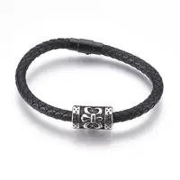 Men's Braided Leather Cord Bracelets