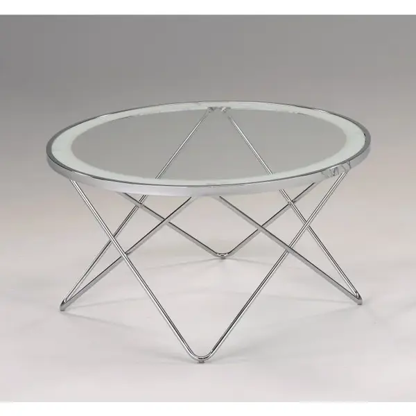 Konferenční stolek, chrom / čiré sklo, leonel