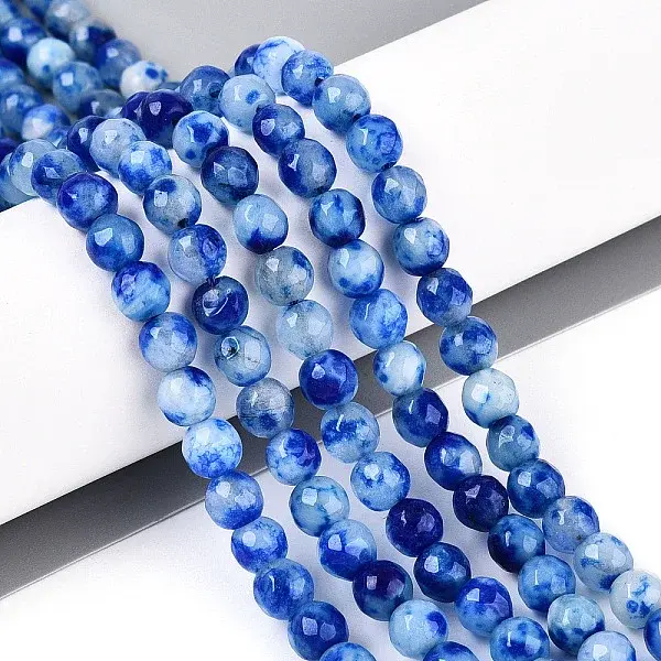 Dyed Natural White Jade Beads Strands