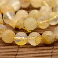 Natural Gemstone Yellow Hematoid Quartz Beads Strands