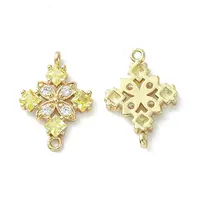 Brass Pave Cubic Zirconia Connector Charms