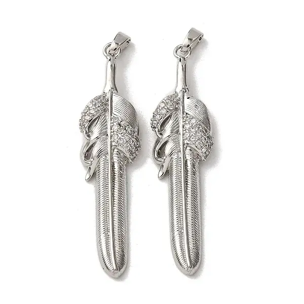 Brass Micro Pave Cubic Zirconia Pendants