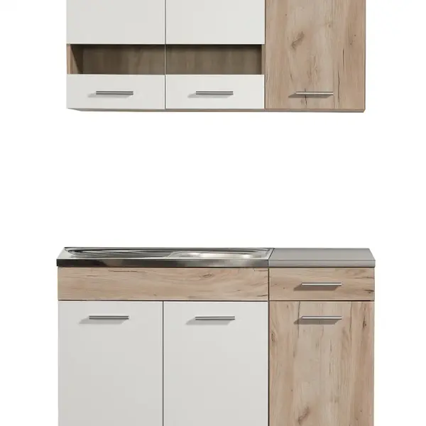 Kuchyňská linka 120 lorna-dub šedý/bílá - bez pracovní desky