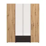 Kombinovaná šatní skříň 4d se zrcadlem nathan - dub artisan/černá