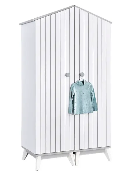 Šatní skříň 2d tweety - bílá/šedá