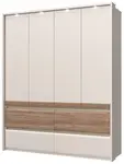 Čtyřdveřová šatní skříň s led osvětlením artemisia - dub