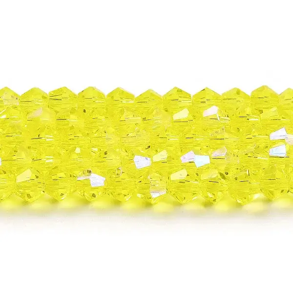 Transparent Electroplate Glass Beads Strands