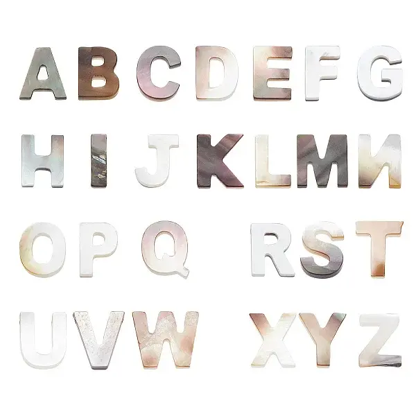 26Pcs 26 Style Natural Black Lip Shell Beads