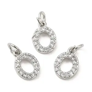 Brass Micro Pave Grade AAA Cubic Zirconia Charms
