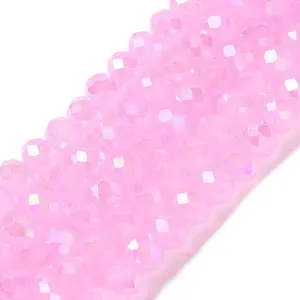 Baking Electroplate Glass Beads Strands