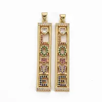 Brass Micro Pave Cubic Zirconia Pendants