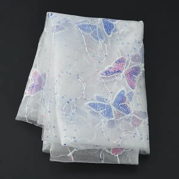Butterfly Pattern Polyester Mesh Tulle Fabric
