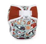 Bamboolik DUO Svrchní kalhotky na suchý zip 1 ks hnědá a nebeská zvířátka