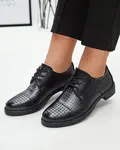 Resti Openwork black women's eco leather half shoes Azedvo- Footwear