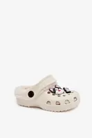 Dětské pantofle s kožešinou a odnímatelným řemínkem