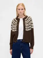 GAP Oversize Cardigan Fair Isle with Wool - Women's