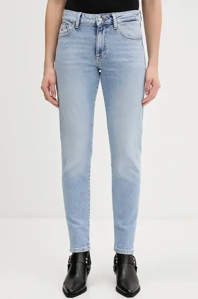 Džíny Tommy Jeans dámské, modrá barva, DW0DW22429