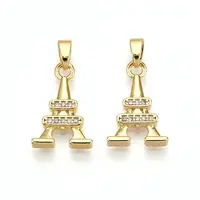 Brass Micro Pave Cubic Zirconia Pendants