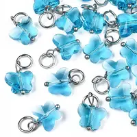Faceted Transparent Glass Charms