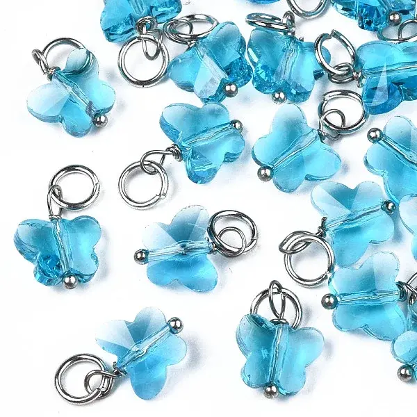Faceted Transparent Glass Charms