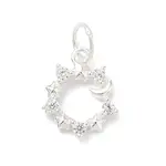 925 Sterling Silver Pave Clear Cubic Zirconia Charms