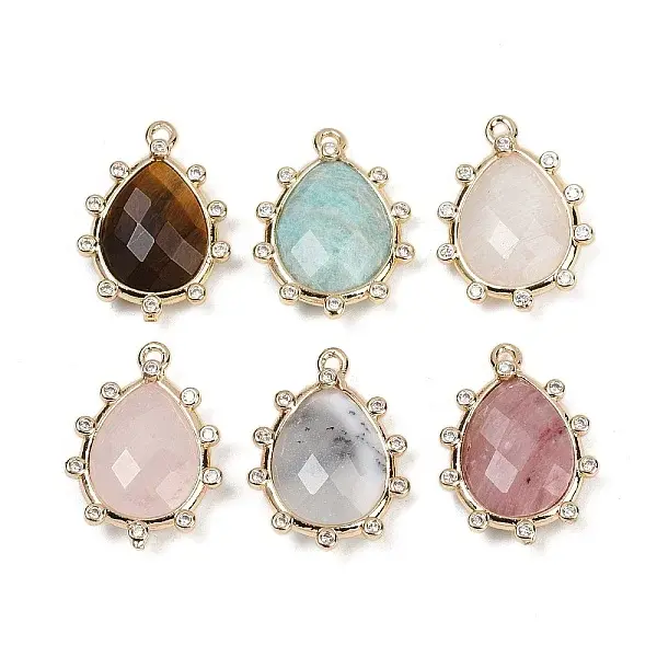Natural Mixed Stone Faceted Pendants