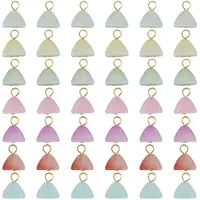 140Pcs 7 Colors Acrylic Lotus Charms