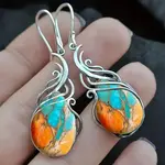 Bohemian Style Alloy Resin Dangle Earrings
