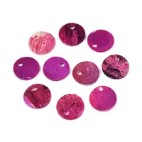 Spray Painted Natural Akoya Shell Disc Charms