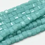 Faceted Cube Glass Beads Strands