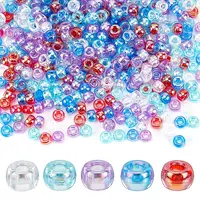500Pcs 5 Colors Transparent Acrylic European Beads