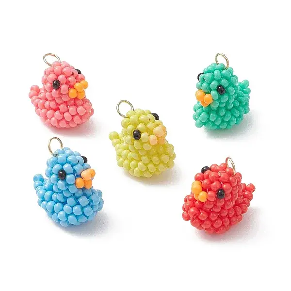 Glass Seed Beaded Duck Charms