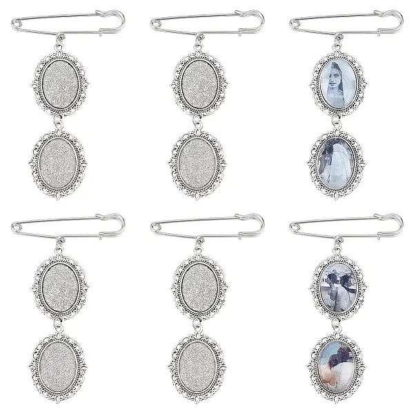 DIY Blank Oval Alloy Brooches DIY Making Kits