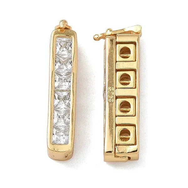 925 Sterling Silver Cubic Zirconia Twister Clasps