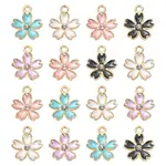 50Pcs 5 Colors Alloy Enamel Pendants