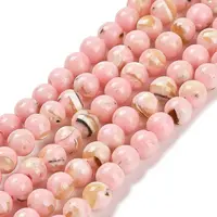 Assembled Synthetic Stone and Trochus Shell Beads Strands