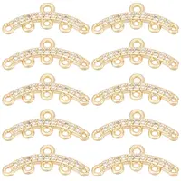 10Pcs Brass Micro Cubic Zirconia Chandelier Components Links