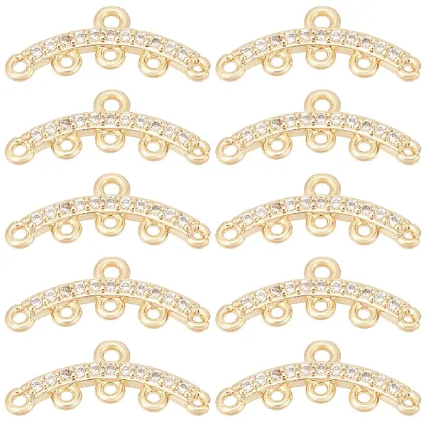 10Pcs Brass Micro Cubic Zirconia Chandelier Components Links