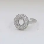 Brass Micro Pave Clear Cubic Zirconia Cuff Rings