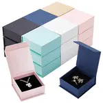 18Pcs 6 Colors Square Paper Magnetic Flip Jewelry Storage Gift Case